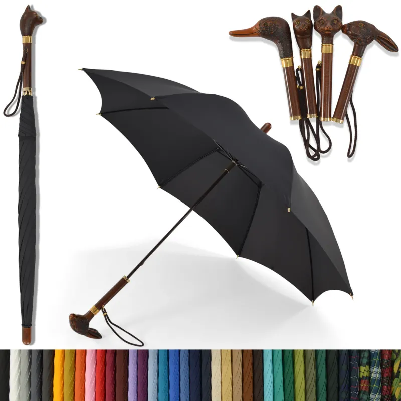 SP5 Short Brown Animal Head (4 Handle Choices) sold by Fox Umbrellas