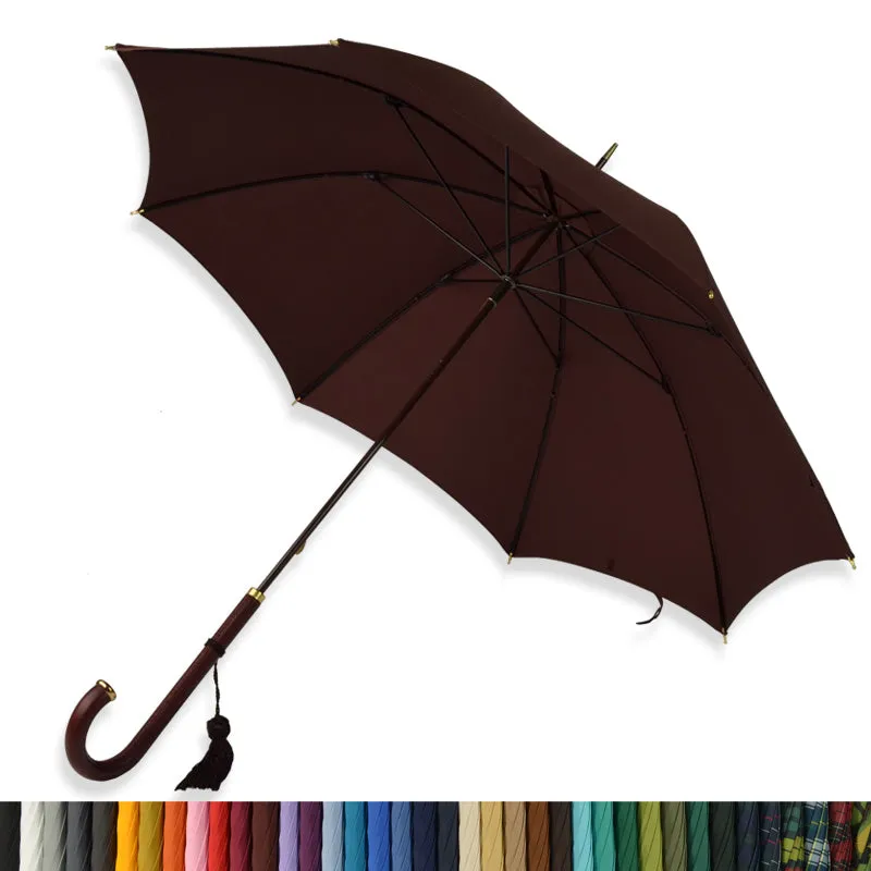 WL6N Stout Leather Crook with Rolled Gold Nose (6 Handle Choices) sold by Fox Umbrellas