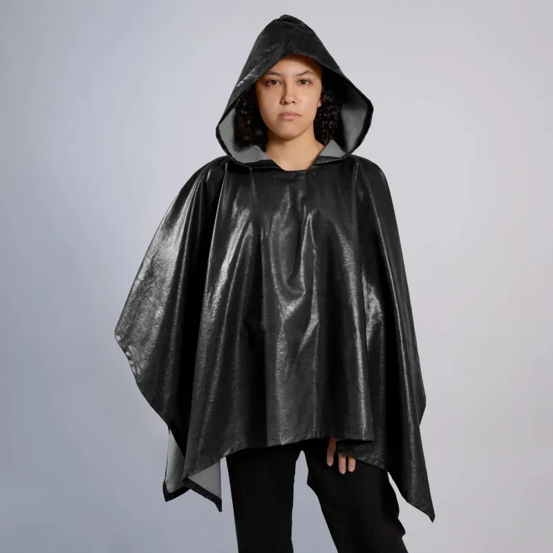 Plastic-Free Waterproof Hooded Rain Poncho sold by Aya