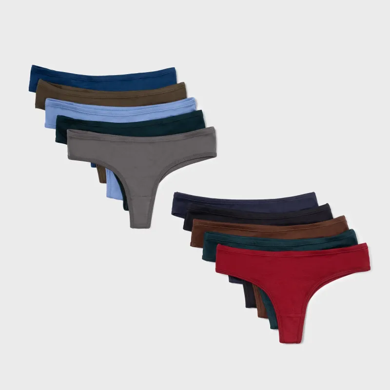 10 Pack Bundle - Women's Organic Pima Cotton Thongs sold by Aya