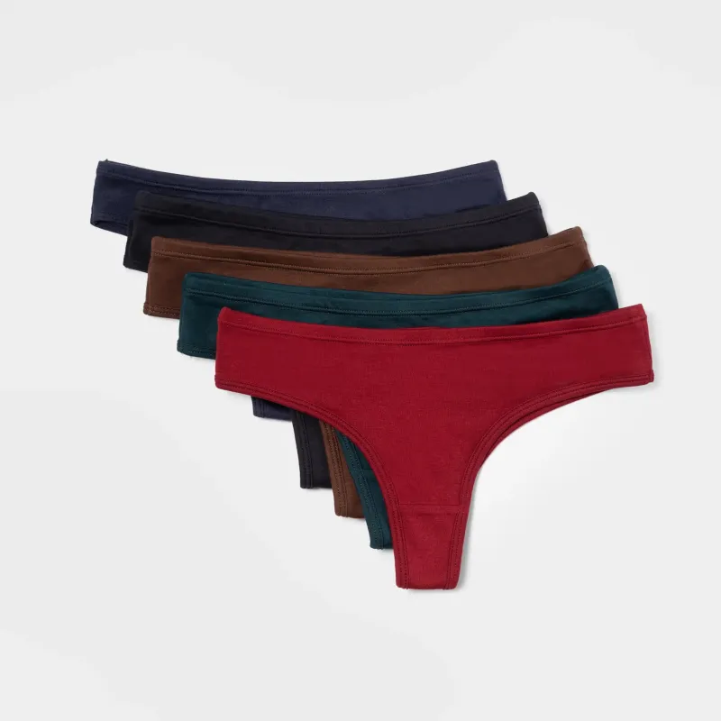 5 Pack Bundle - Women's Organic Pima Cotton Thongs sold by Aya