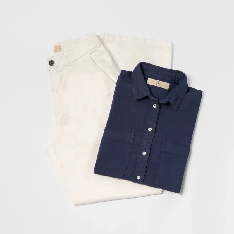 Mix 2 Pack Bundle - Women's Organic Pima Cotton Classic Shirt Heavyweight & Chino Pants sold by Aya