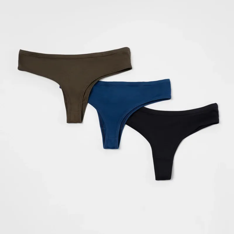 3 Pack Bundle - Women's Organic Pima Cotton Thongs sold by Aya