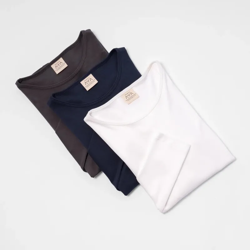 3 Pack Bundle - Women's Organic Pima Cotton Long Sleeve Shirt sold by Aya