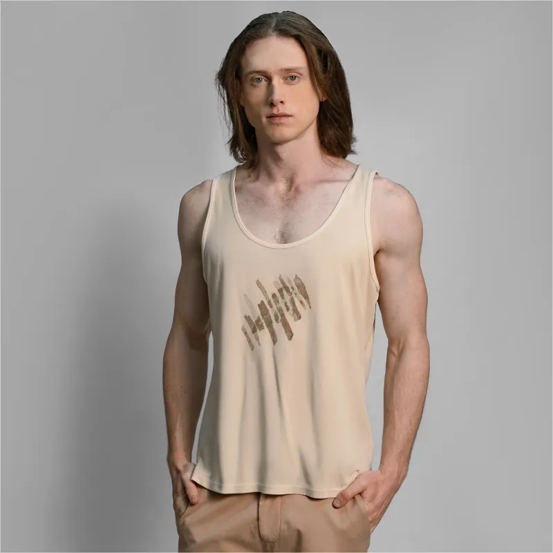 Men's Eco Print Pima Cotton Tank Top sold by Aya