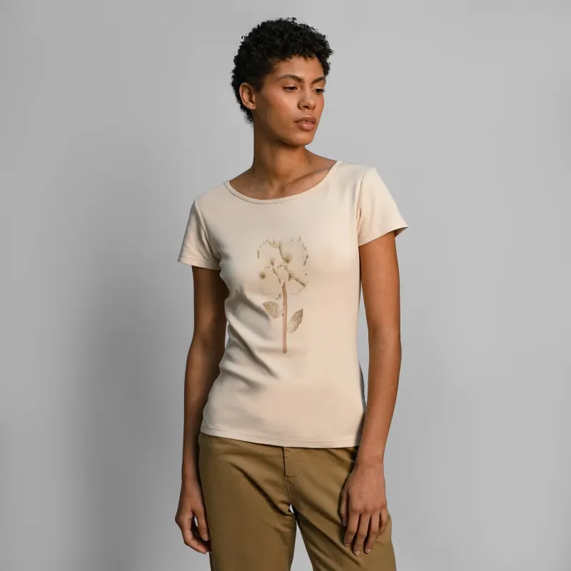Women's Eco Print Pima Cotton U-Neck T-Shirt sold by Aya