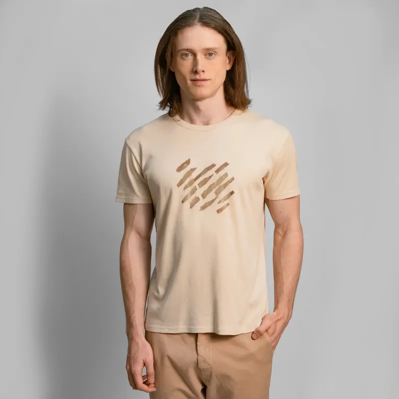 Men's Eco Print Pima Cotton U-Neck T-Shirt sold by Aya