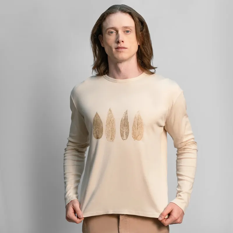Men's Eco Print Pima Cotton Long Sleeve T-Shirt sold by Aya