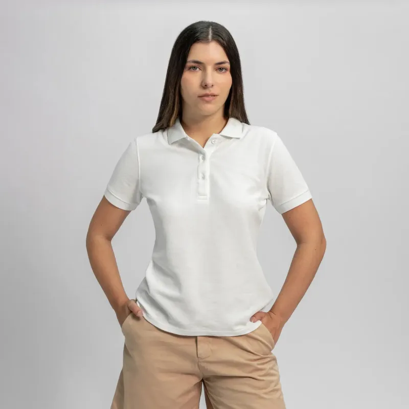 Women's Organic Pima Cotton Polo Shirt sold by Aya