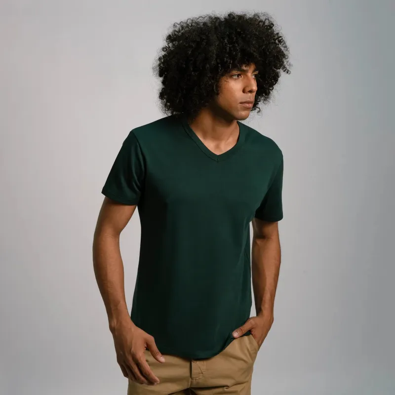 Men's Organic Pima Cotton V-Neck T-Shirt sold by Aya