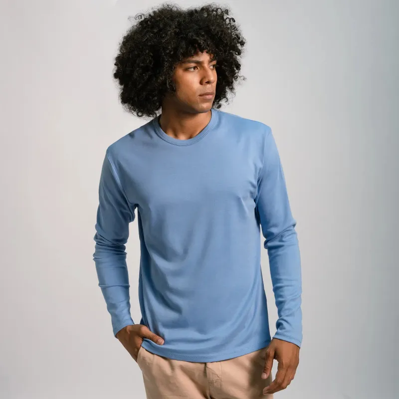 Men's Organic Pima Cotton Long Sleeve Shirt sold by Aya