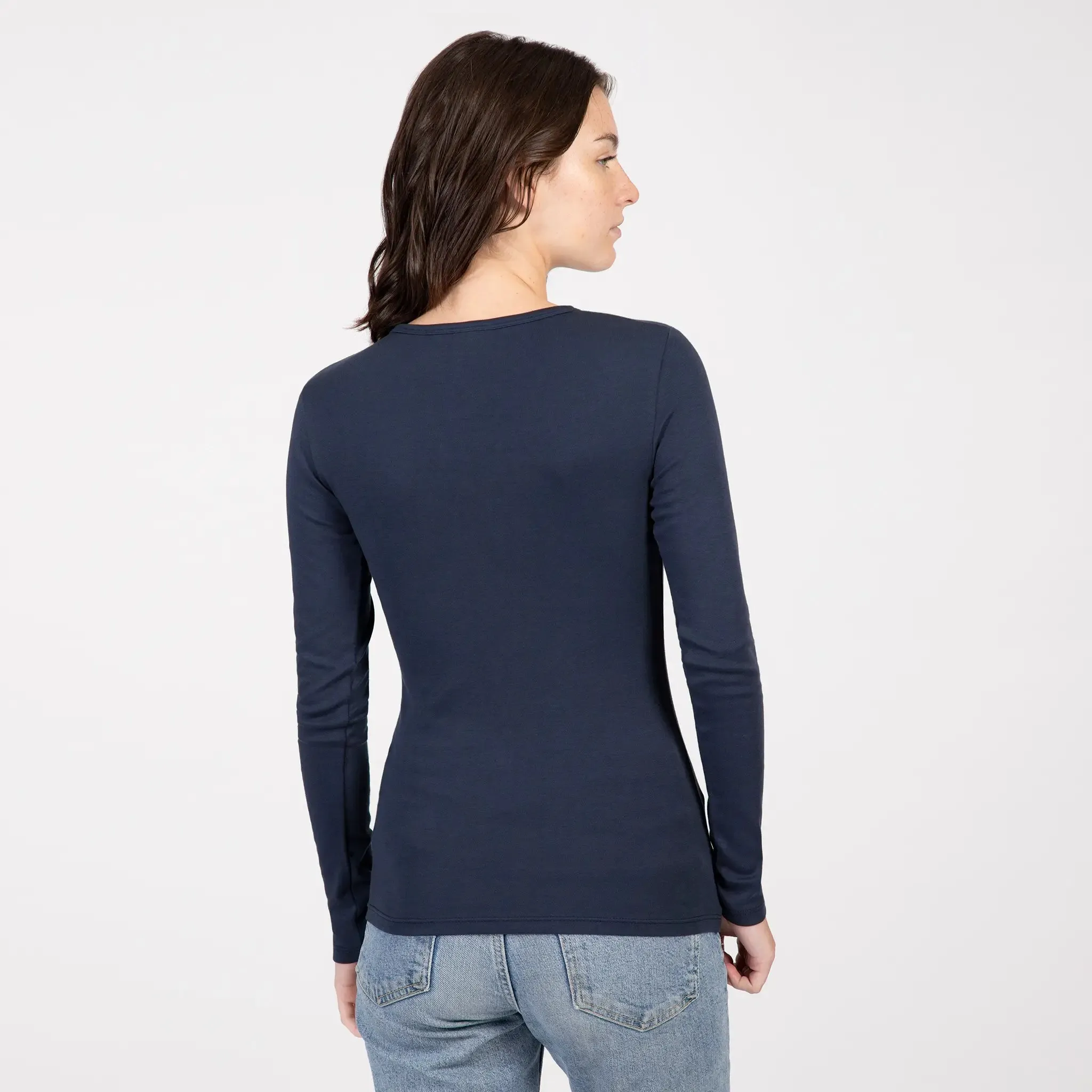 Women's Organic Pima Cotton Long Sleeve Shirt sold by Aya product image thumbnail 5