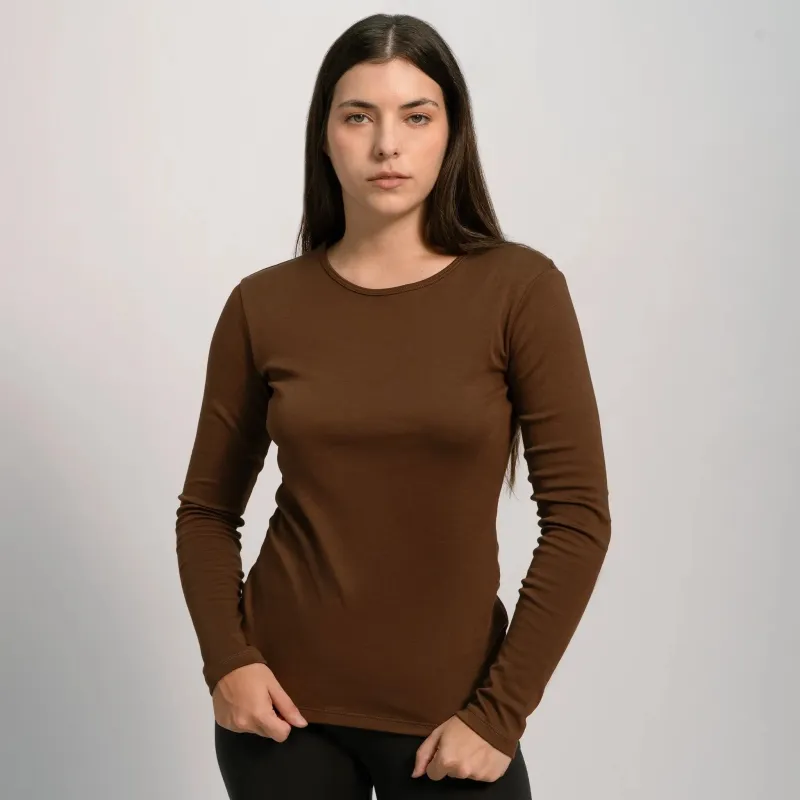 Women's Organic Pima Cotton Long Sleeve Shirt sold by Aya