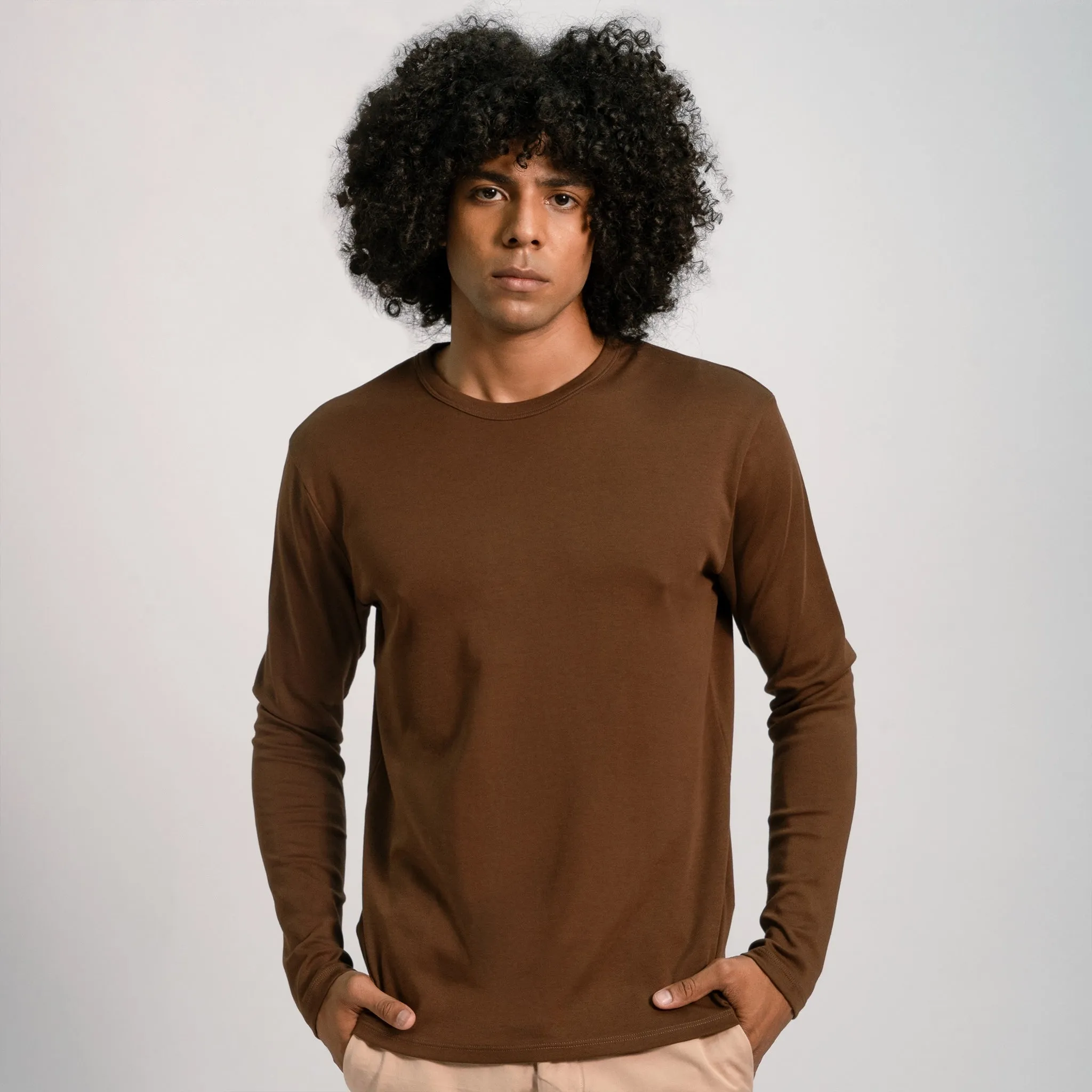 Mix 2 Pack - Men's Organic Pima Cotton Long Sleeve Shirt & Boxer Briefs sold by Aya product image thumbnail 2