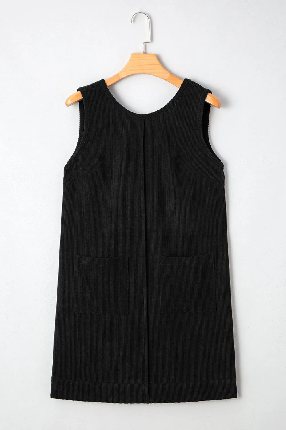 Soft Corduroy Sleeveless Mini Dress With Patched Pockets sold by eAura product image thumbnail 5