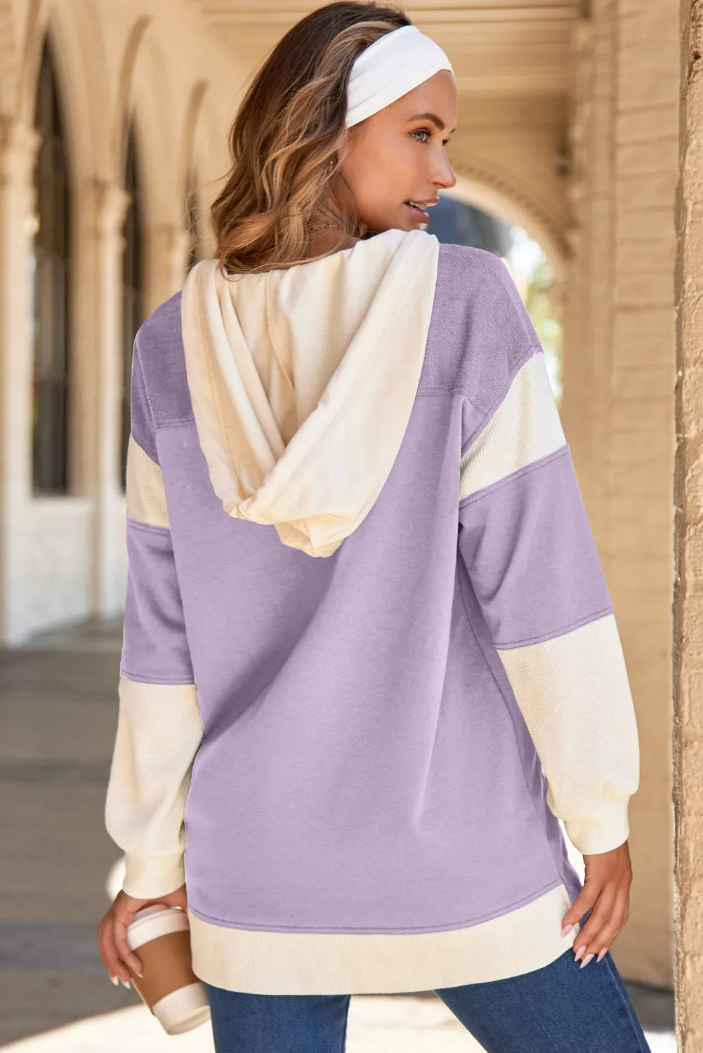 Waffle Button Front Oversized Hoodie sold by eAura product image thumbnail 2