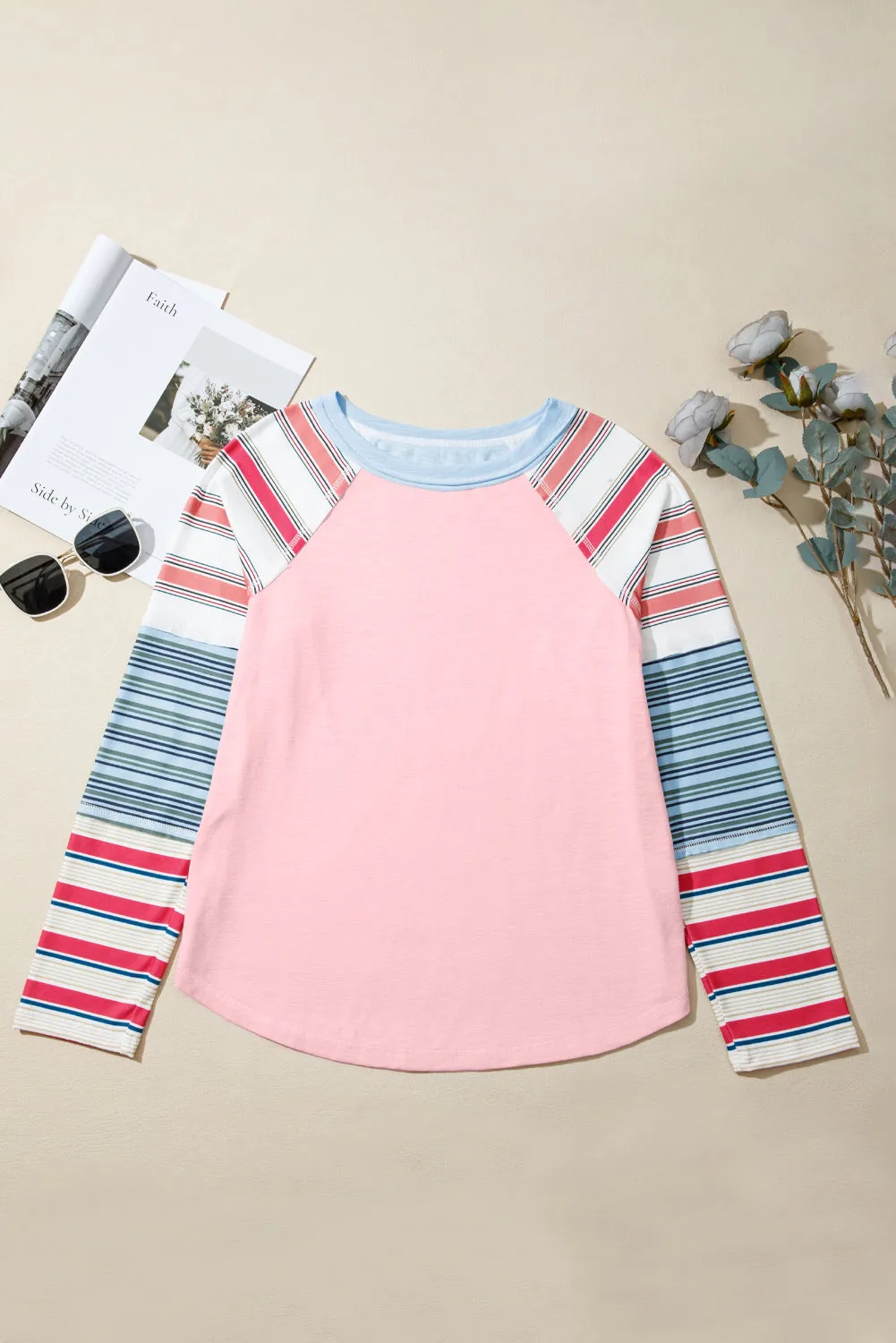 Exposed Seam Striped Long Sleeve Top sold by eAura product image thumbnail 5