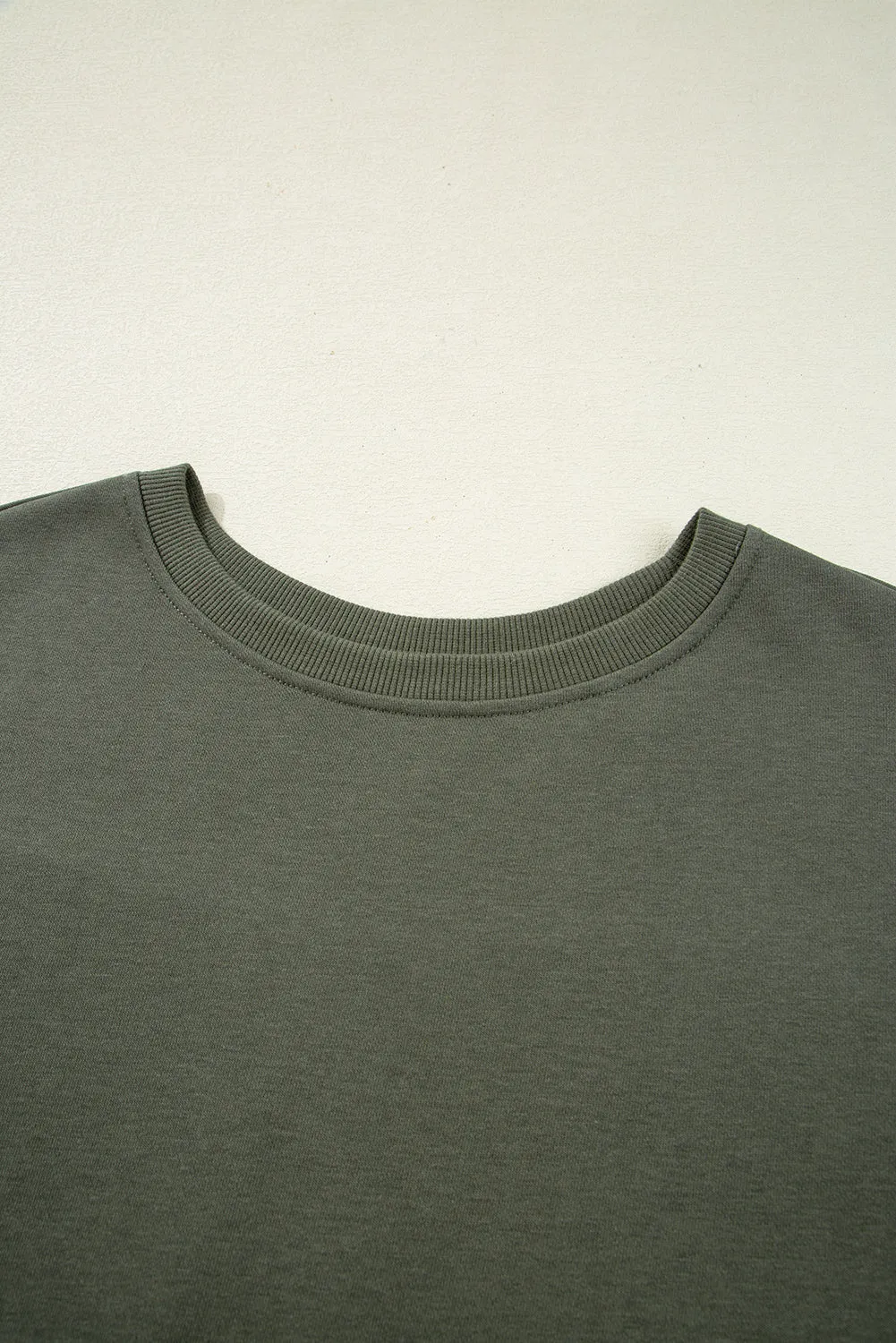 Green Plaid Patchwork Drop Shoulder Sweatshirt sold by eAura product image thumbnail 3