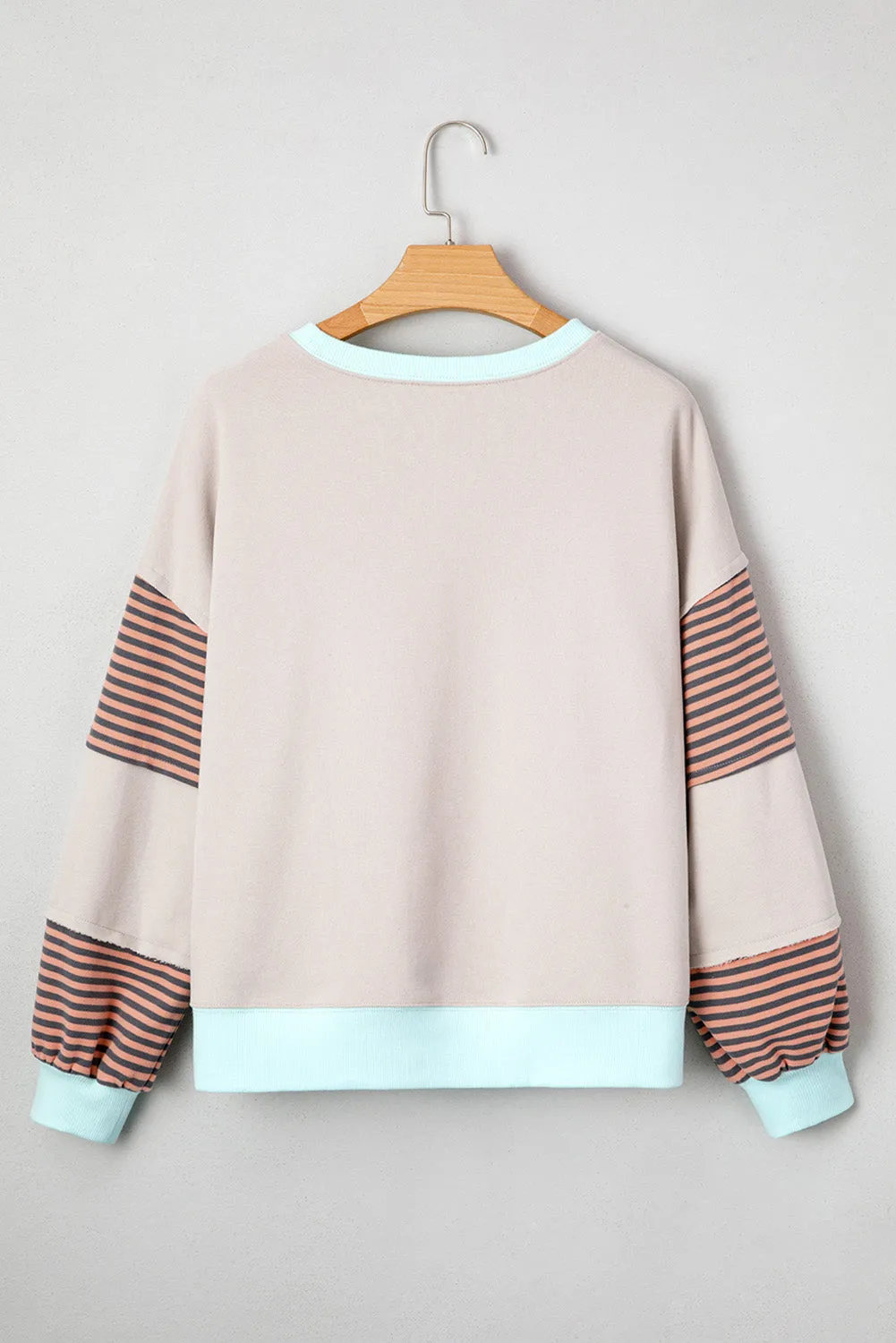 Striped Patchwork Drop Shoulder Sweatshirt sold by eAura product image thumbnail 4