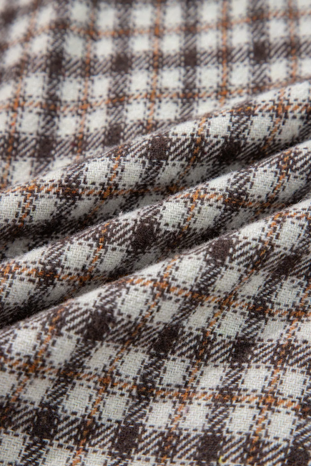 Casual Contrast Soft Corduroy Patchwork Plaid Shacket sold by eAura product image thumbnail 3