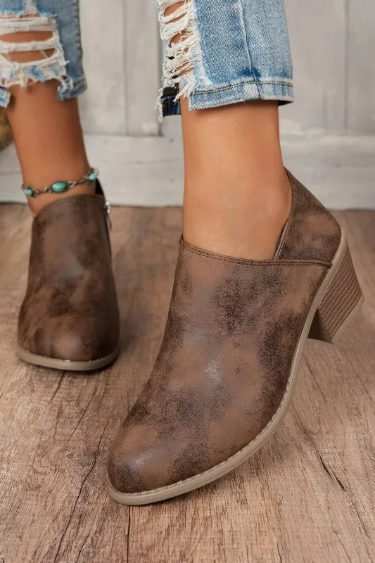 Brown FauxSuede Casual Ankle Boots sold by eAura
