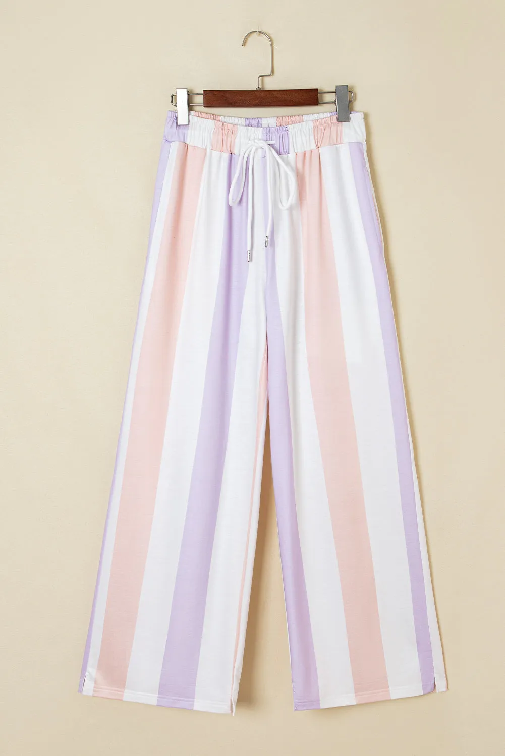 Stripe Multicoloured Print Drawstring Loose Pants with Side Pockets sold by eAura product image thumbnail 3