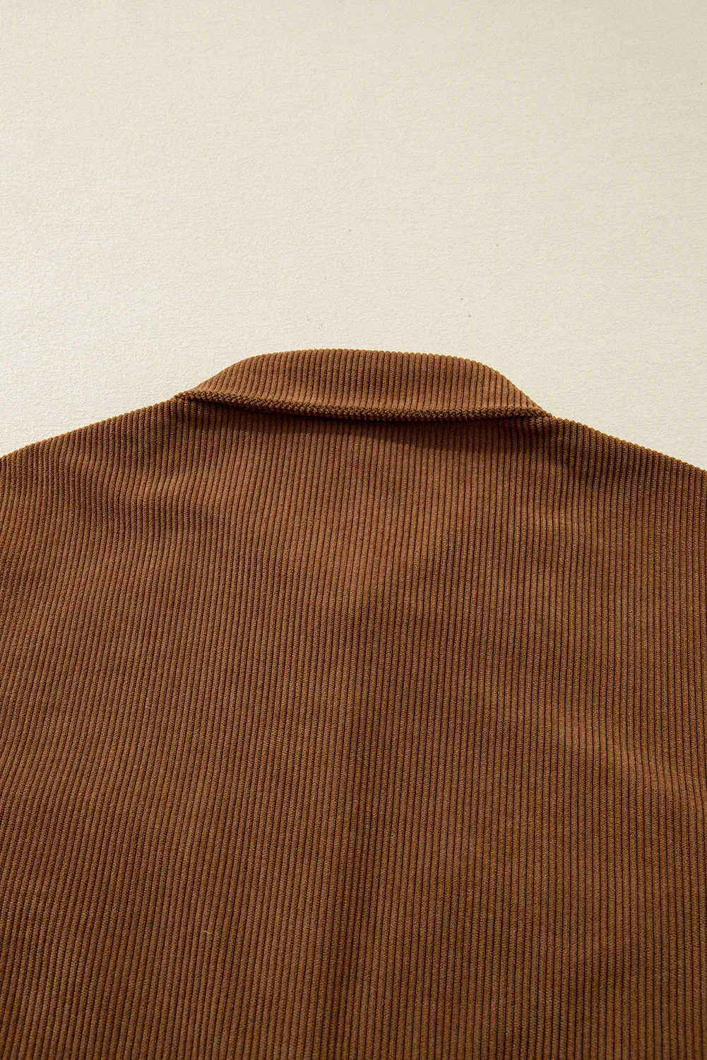 Soft Corduroy Full Buttoned Collared Shirt Dress Plus Size sold by eAura product image thumbnail 4