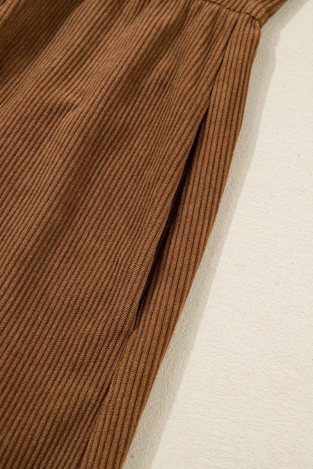 Soft Corduroy Full Buttoned Collared Shirt Dress Plus Size sold by eAura product image thumbnail 5