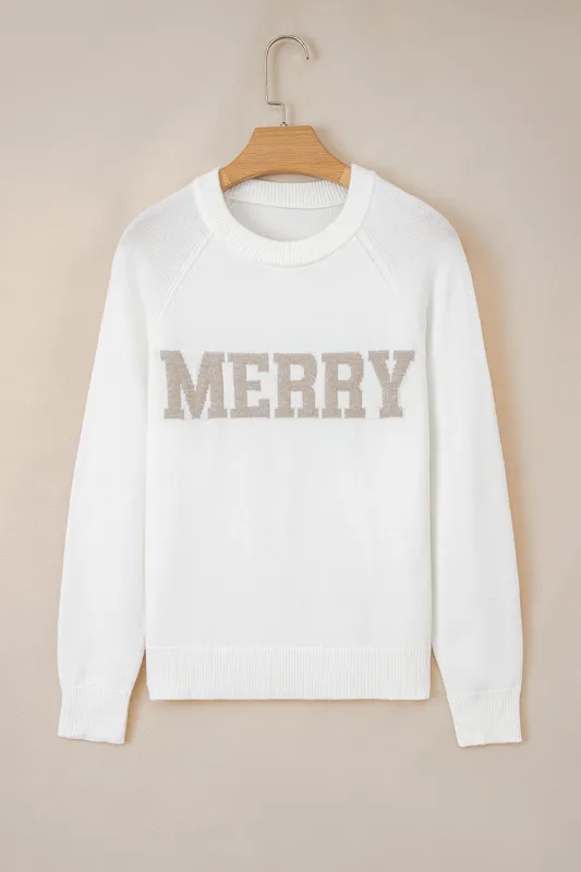 MERRY Christmas Raglan Sleeve Sweater sold by eAura