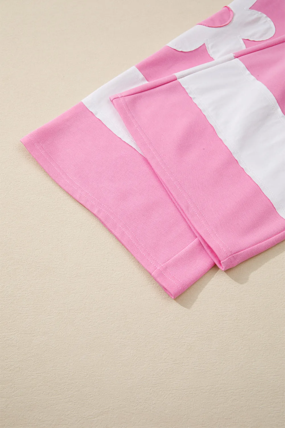 Big Flower Patched Raw Seam 2 Piece Relaxed Trousers Co-ord Set sold by eAura product image thumbnail 5