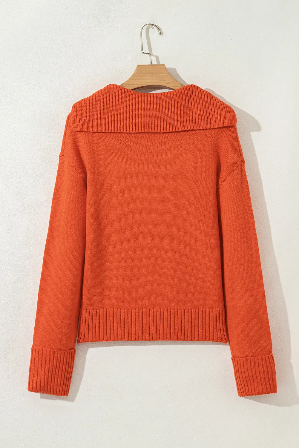 Collared V-Neck Ribbed Edge Sweater sold by eAura product image thumbnail 2