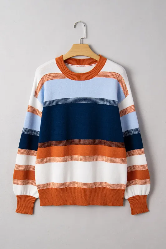 Colour Block Round Neck Sweater sold by eAura