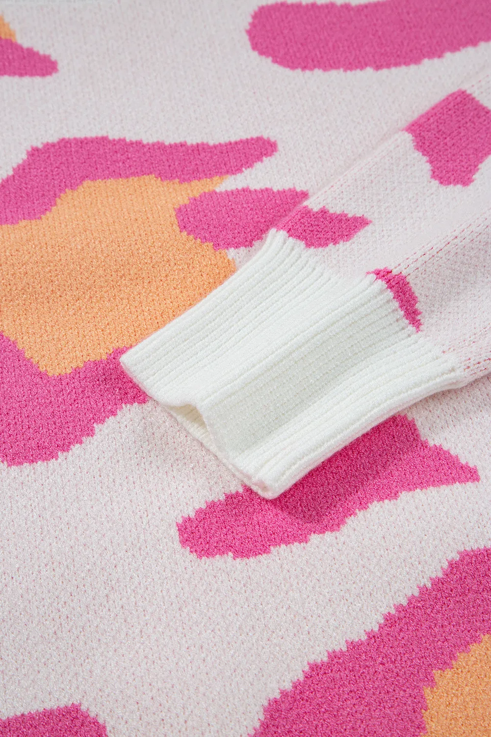 Pink Leopard Print Drop Shoulder Baggy Sweater sold by eAura product image thumbnail 5