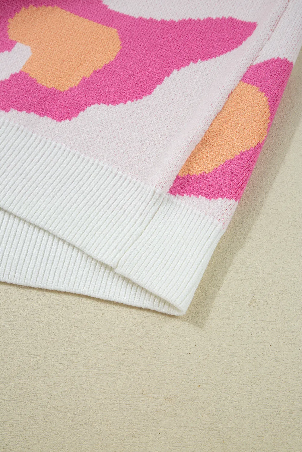 Pink Leopard Print Drop Shoulder Baggy Sweater sold by eAura product image thumbnail 4