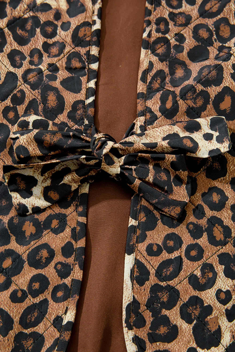 Leopard Quilted Tie Front Jacket sold by eAura product image thumbnail 4
