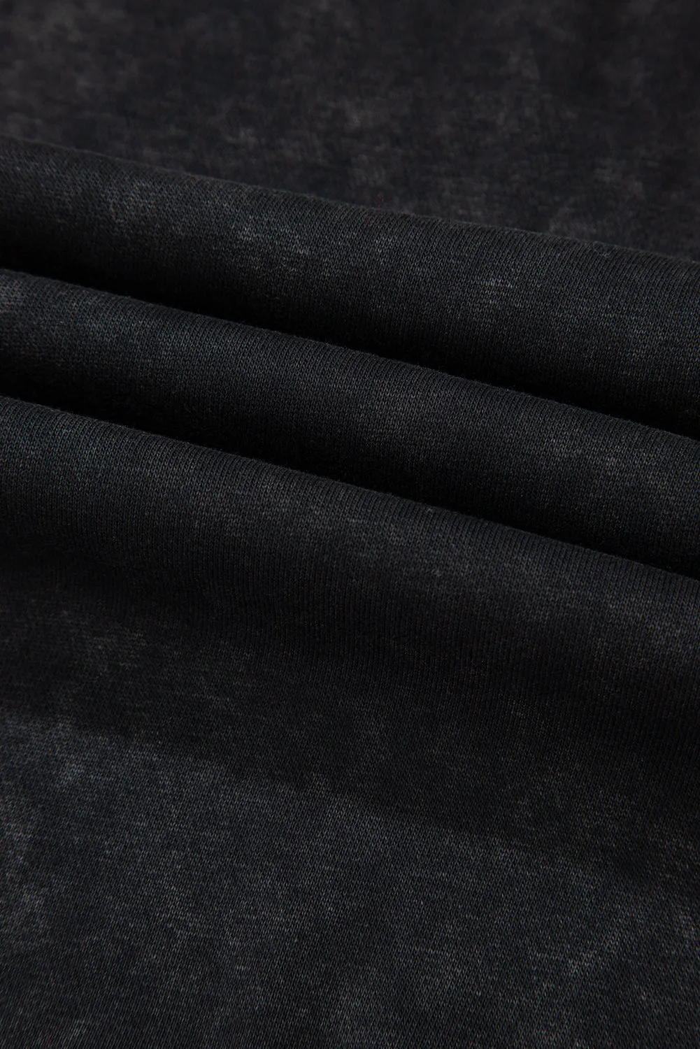 Black Solid Waffle Knit Patchwork Raglan Sleeve Sweatshirt sold by eAura product image thumbnail 5