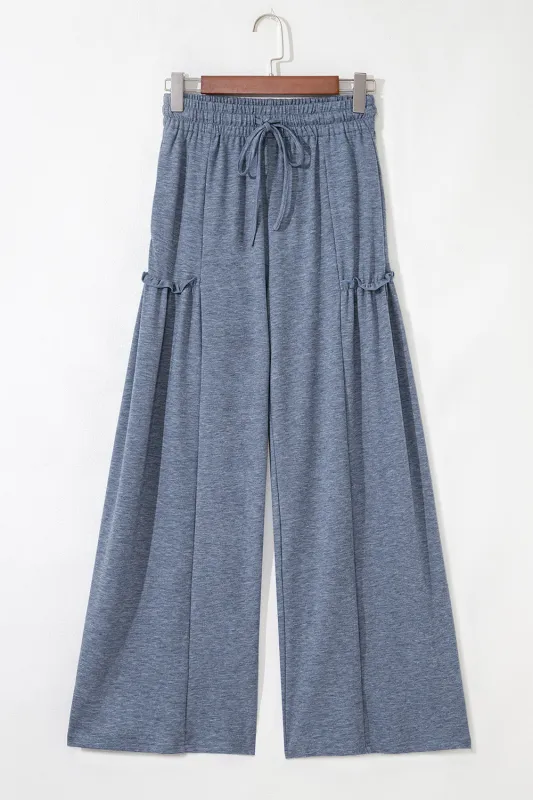 Wide Leg Drawstring Elastic Waistband Trousers sold by eAura