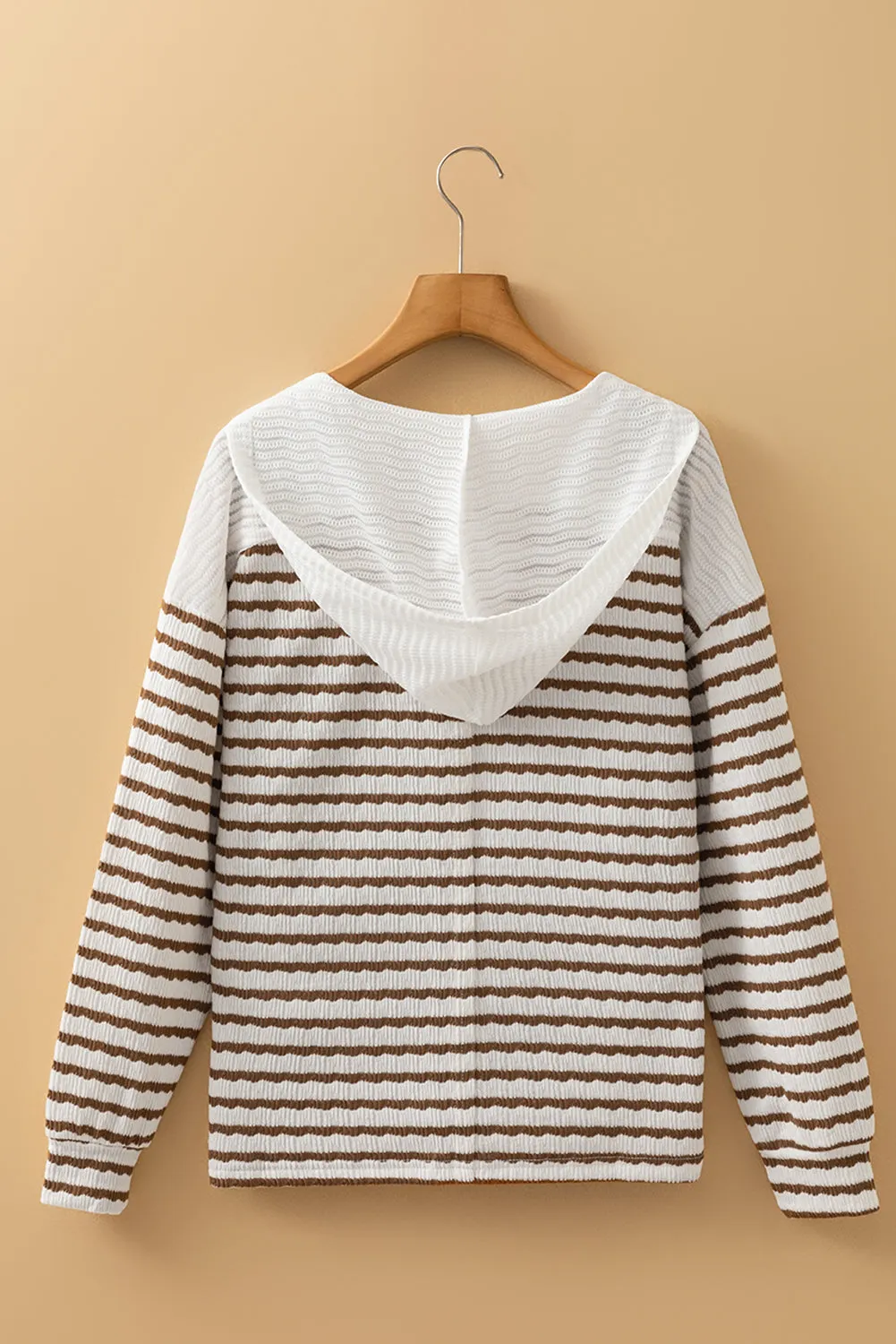 Striped Textured Hooded V-Neck Top sold by eAura product image thumbnail 2
