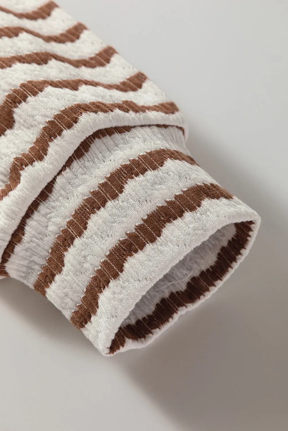 Striped Textured Hooded V-Neck Top sold by eAura product image thumbnail 4