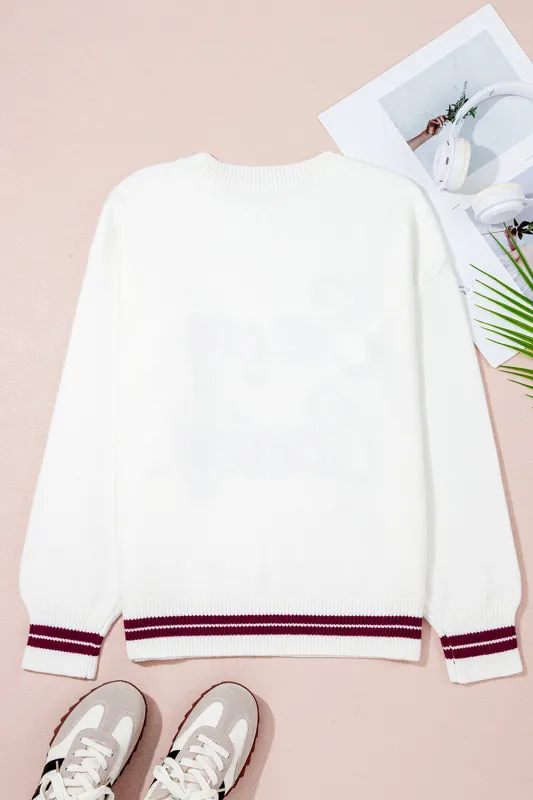 White See You Cowboy Embroidered Western Graphic Sweater sold by eAura