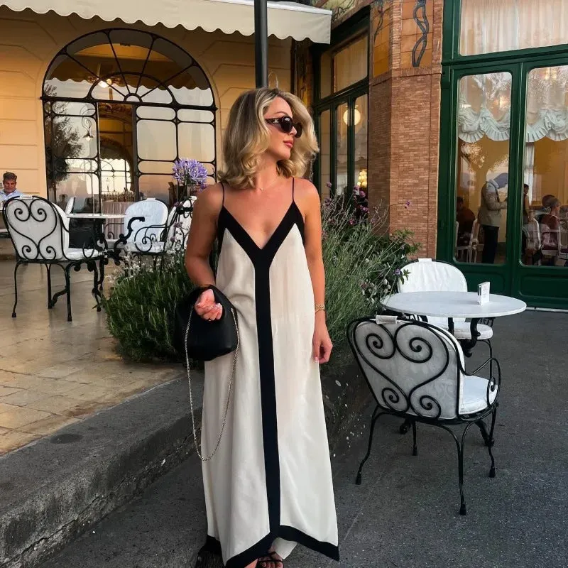 Spaghetti Strap Maxi Dress Women V-Neck Backless sold by eAura