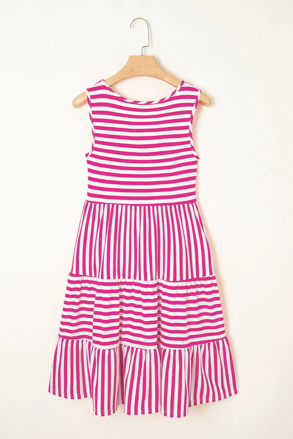 Stripe U-Neck Sleeveless Loose Fit Mini Dress sold by eAura product image thumbnail 5