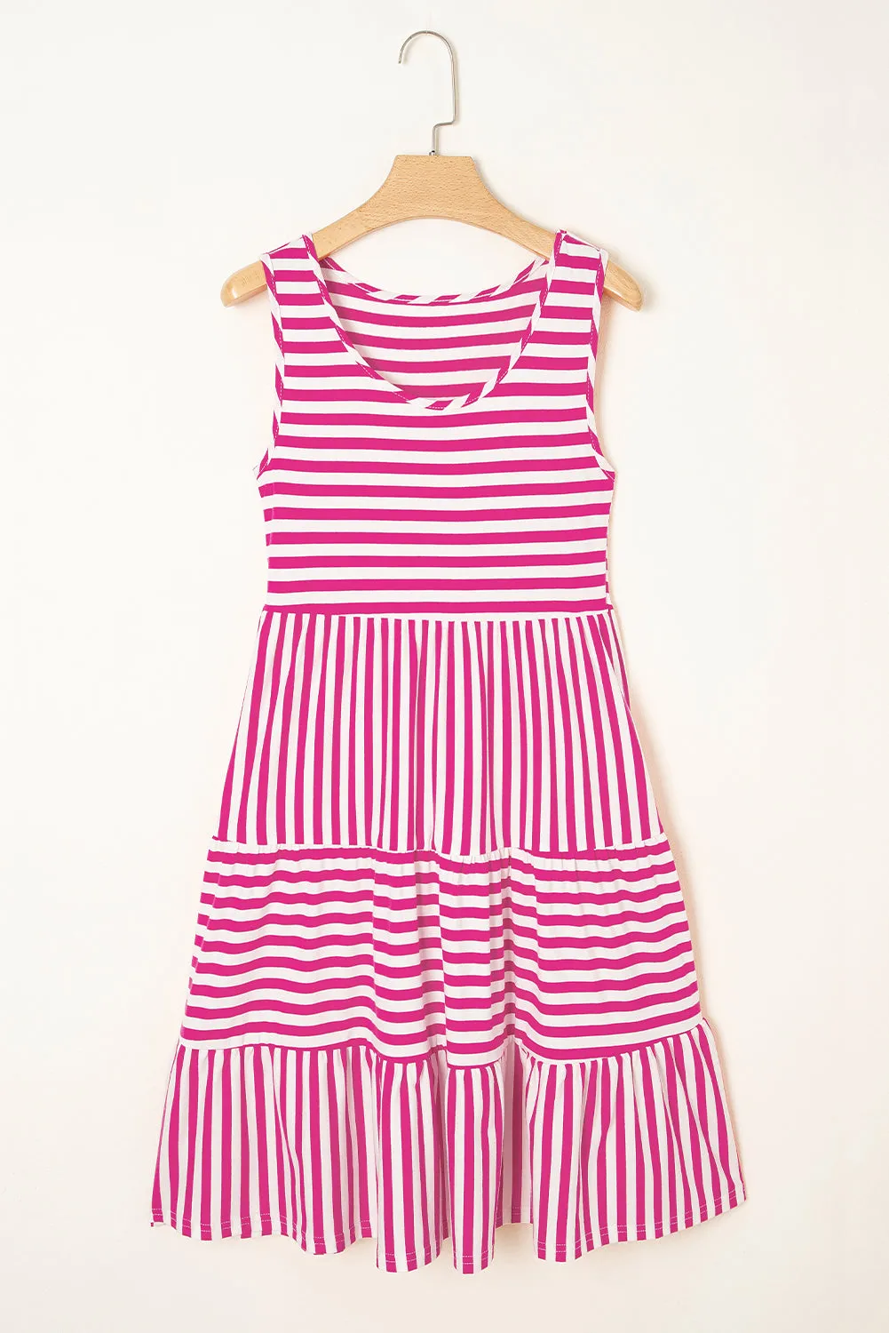 Stripe U-Neck Sleeveless Loose Fit Mini Dress sold by eAura product image thumbnail 4
