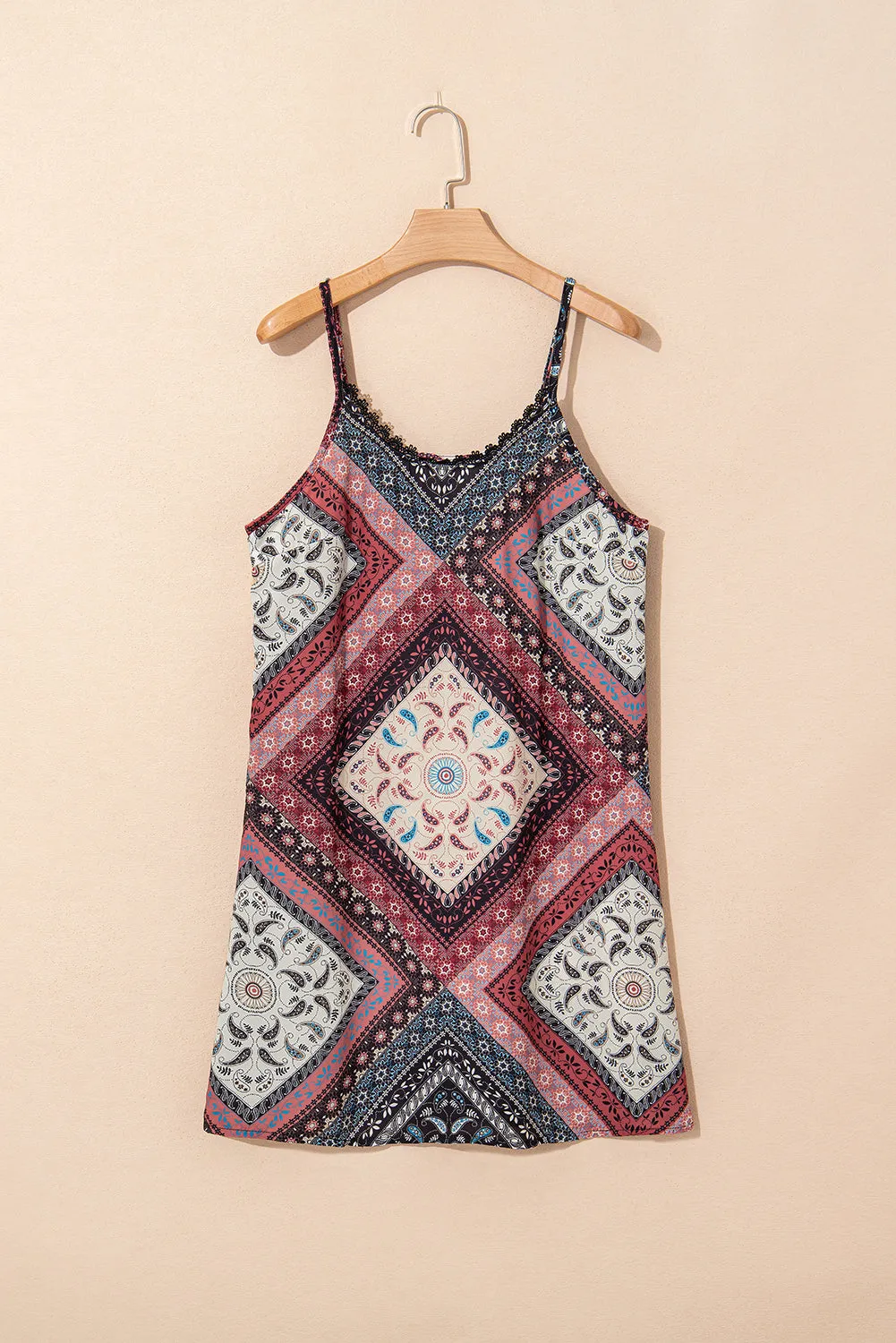 Geometric Paisley Print Sleeveless Slip Mini Dress sold by eAura product image thumbnail 4