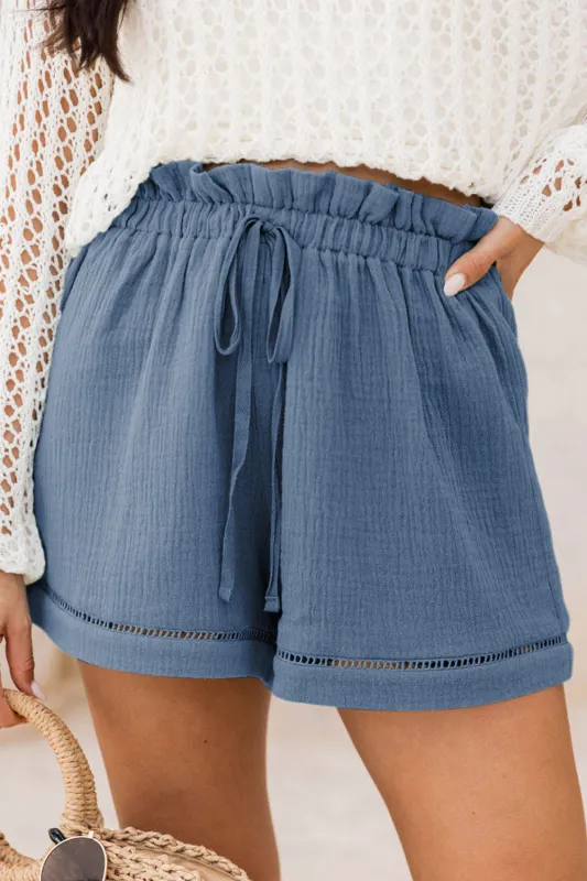 Cotton Gauze Paper-bag Shorts sold by eAura