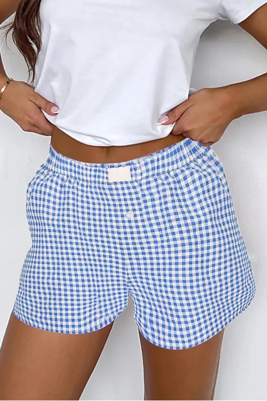 Gingham Printed High Waist Shorts sold by eAura