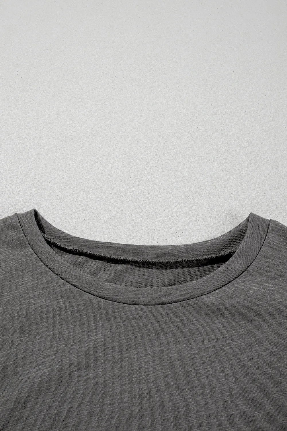 Dark Grey Layered Ruffle Short Sleeve Round Neck Top sold by eAura product image thumbnail 3