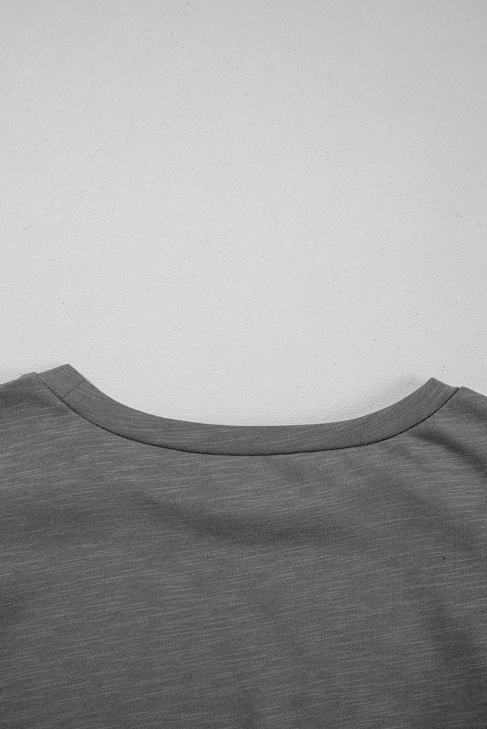 Dark Grey Layered Ruffle Short Sleeve Round Neck Top sold by eAura product image thumbnail 5