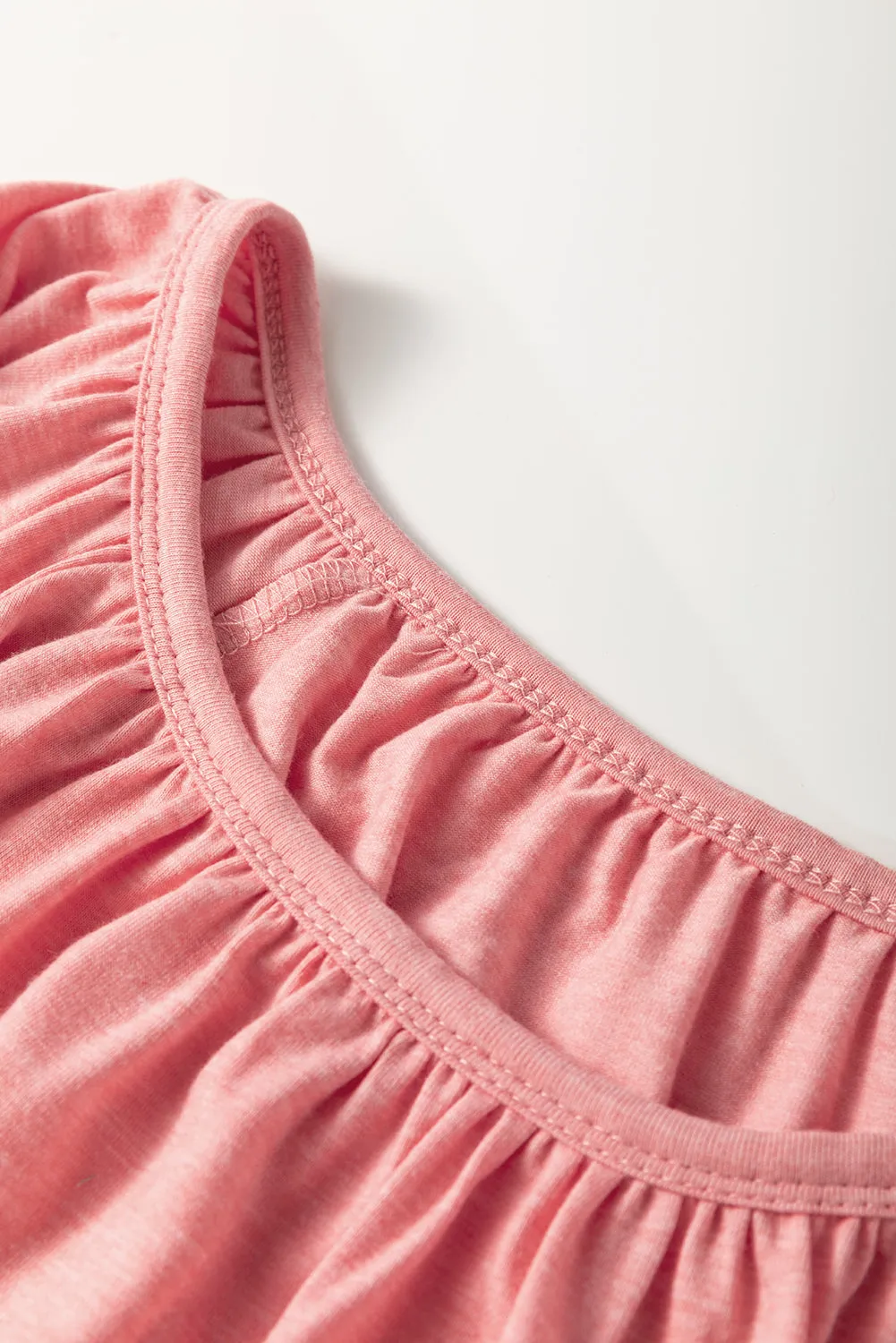 Pink Plus Size Floral Patchwork Ruffled Short Sleeve Blouse sold by eAura product image thumbnail 2