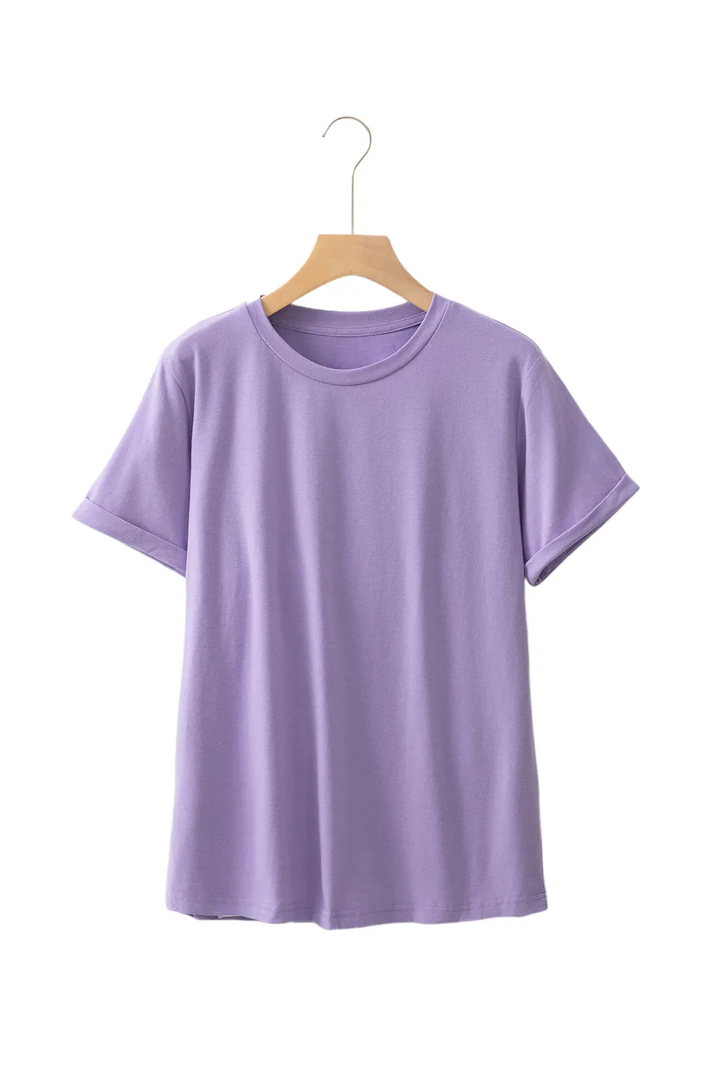 Wisteria Casual Plain Crew Neck Tee sold by eAura product image thumbnail 5